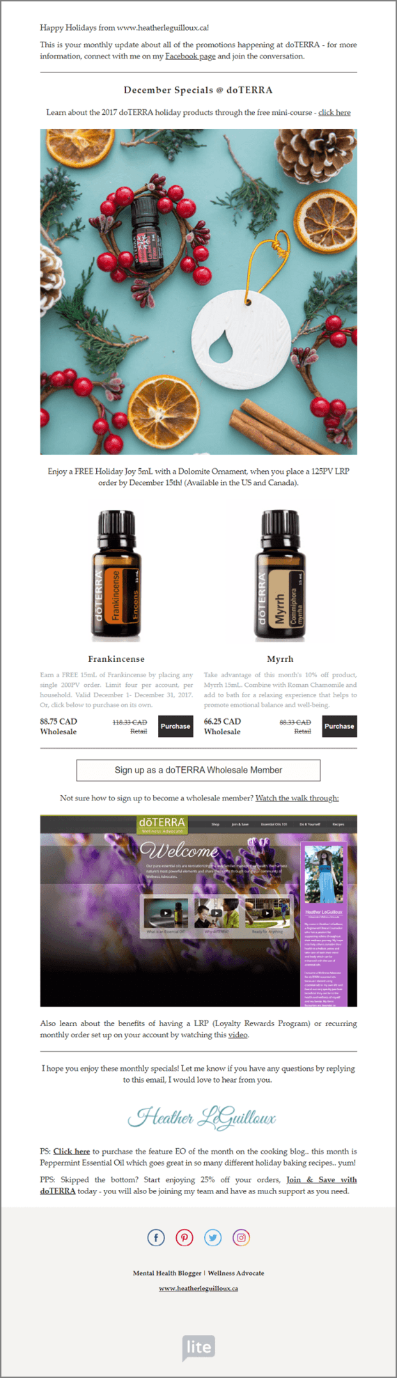 Mailerlite Free Holiday Email Template