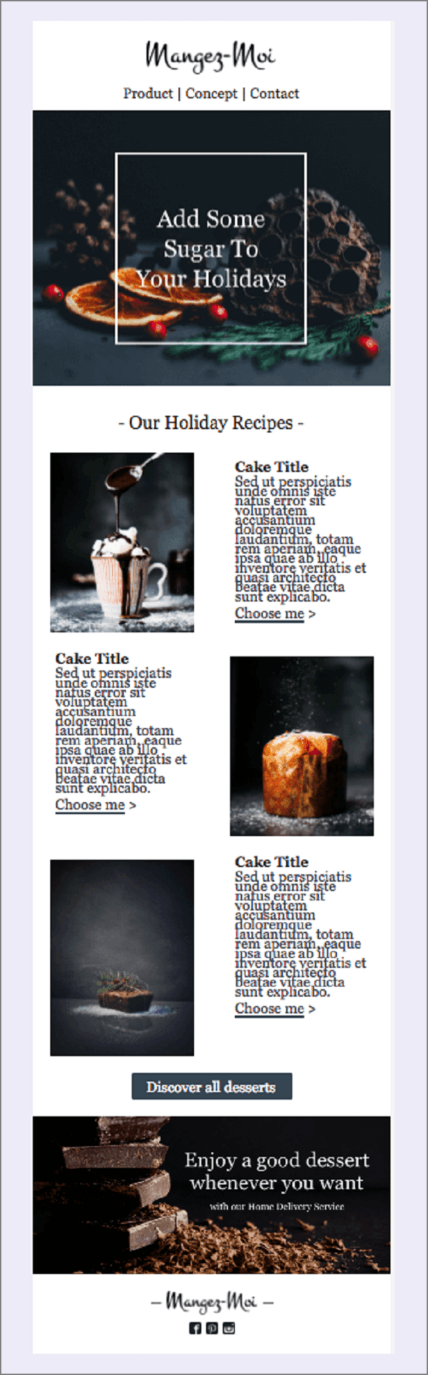Mailjet Free Christmas Email Template For Bakery