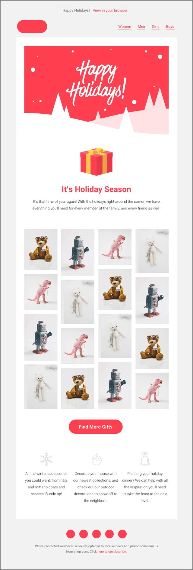 Mailjet Free Christmas Email Template For Toy Stores