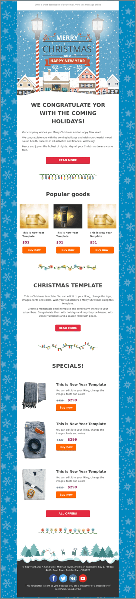 SendPulse Free Christmas Email Template