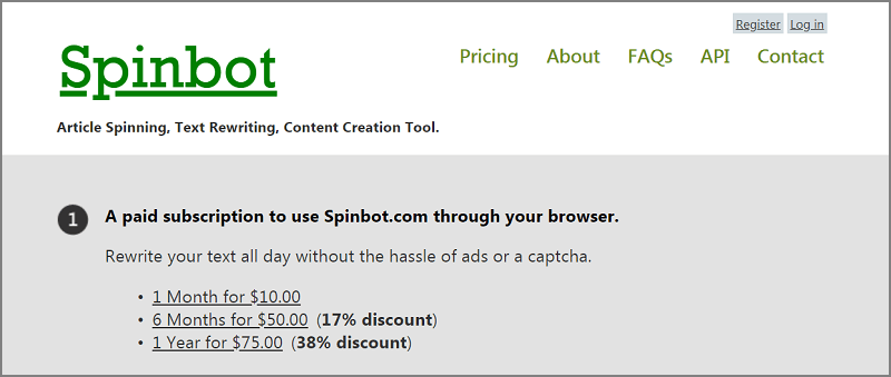 Spinbot Pricing