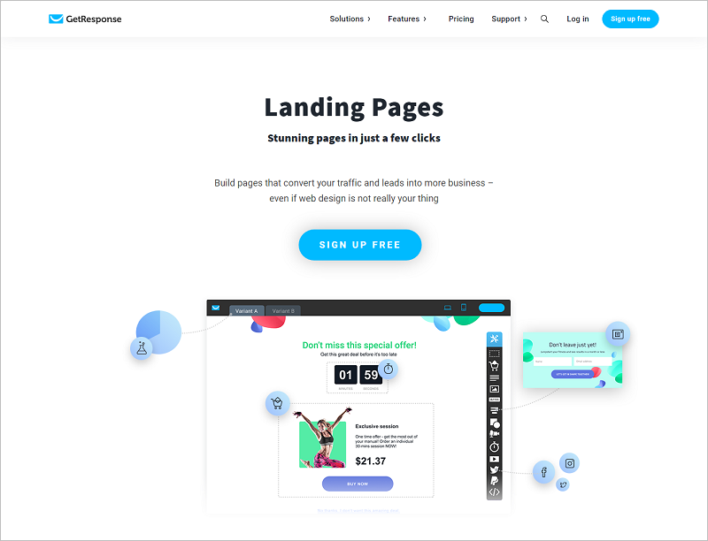 GetResponse Landing Page Builder For Affiliate Marketing
