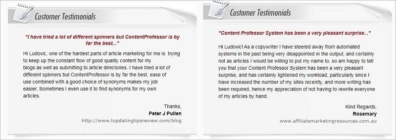 Content Professor Customer Reviews