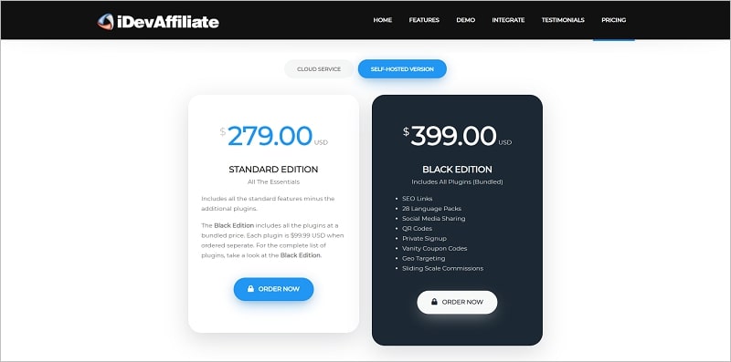 iDevAffiliate Self Hosted Pricing