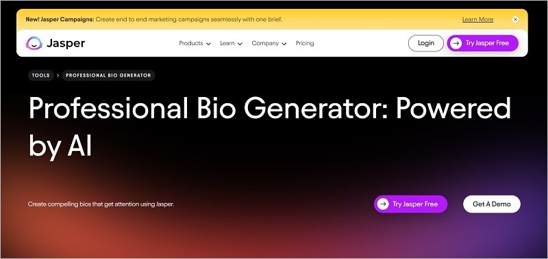 Jasper - Best AI Bio Generator