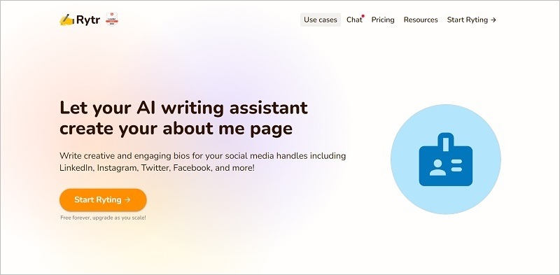 Rytr - Instagram Bio Generator