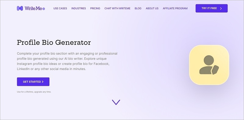 WriteMe - Profile Bio Generator