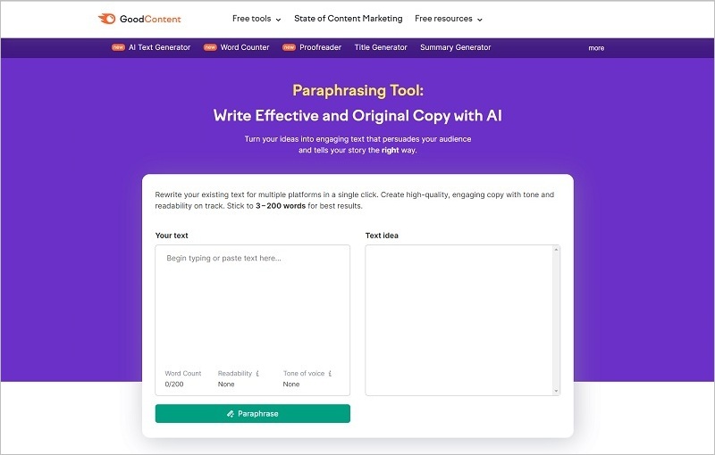 Semrush Paraphrasing Tool - Free WordAi Alternatives