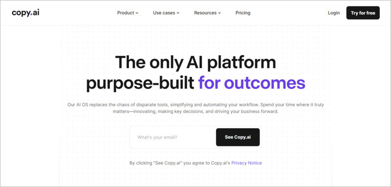 CopyAI - Free Generative AI Tools